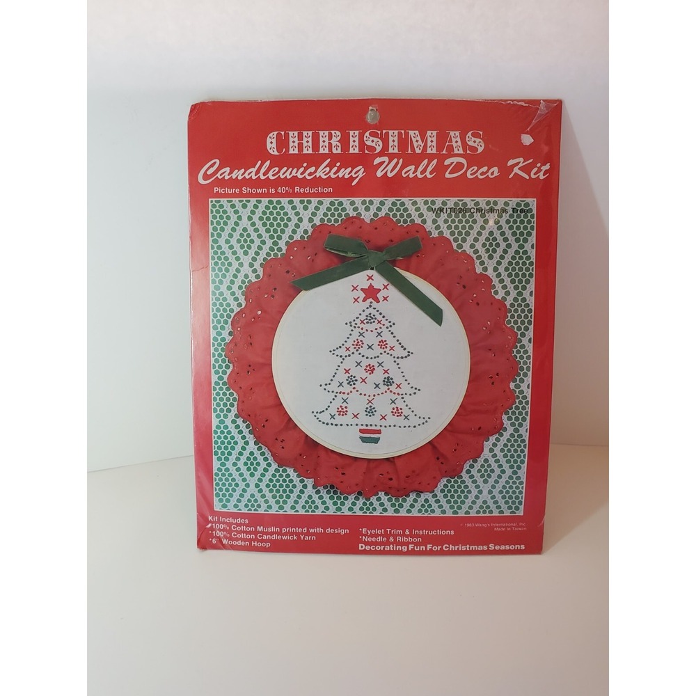 Vintage Christmas Candlewicking Wall Deco Kit Christmas‎ Tree New